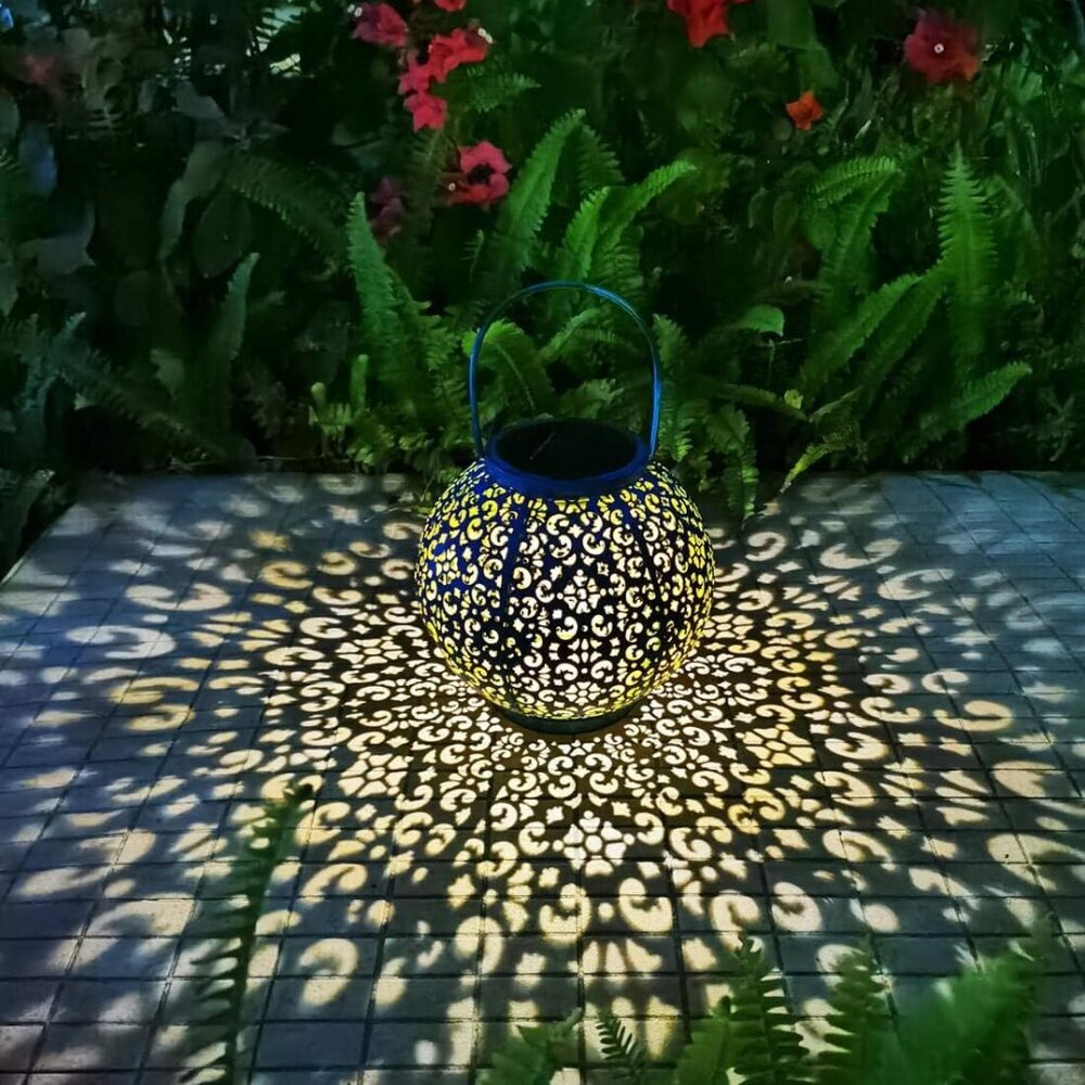 Big Solar Outdoor Lanterns Waterproof, Gifts for Dad Mom Garden Yard Decor Light